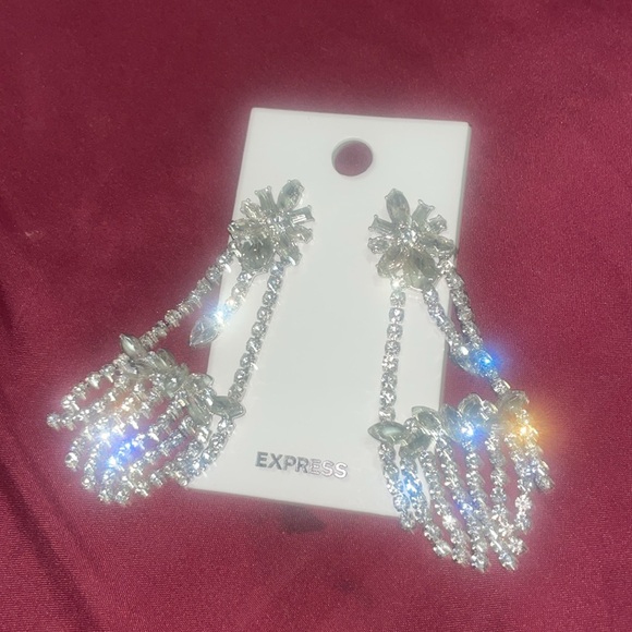 Express Rhinestone Embellished Chandelier Drop Earrings - Picture 14 of 14